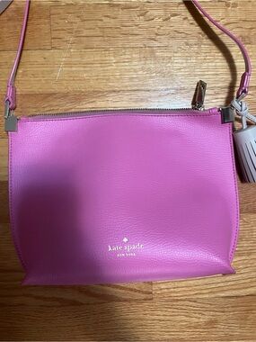 kate spade Hot Pink Leather Crossbody with Tassel